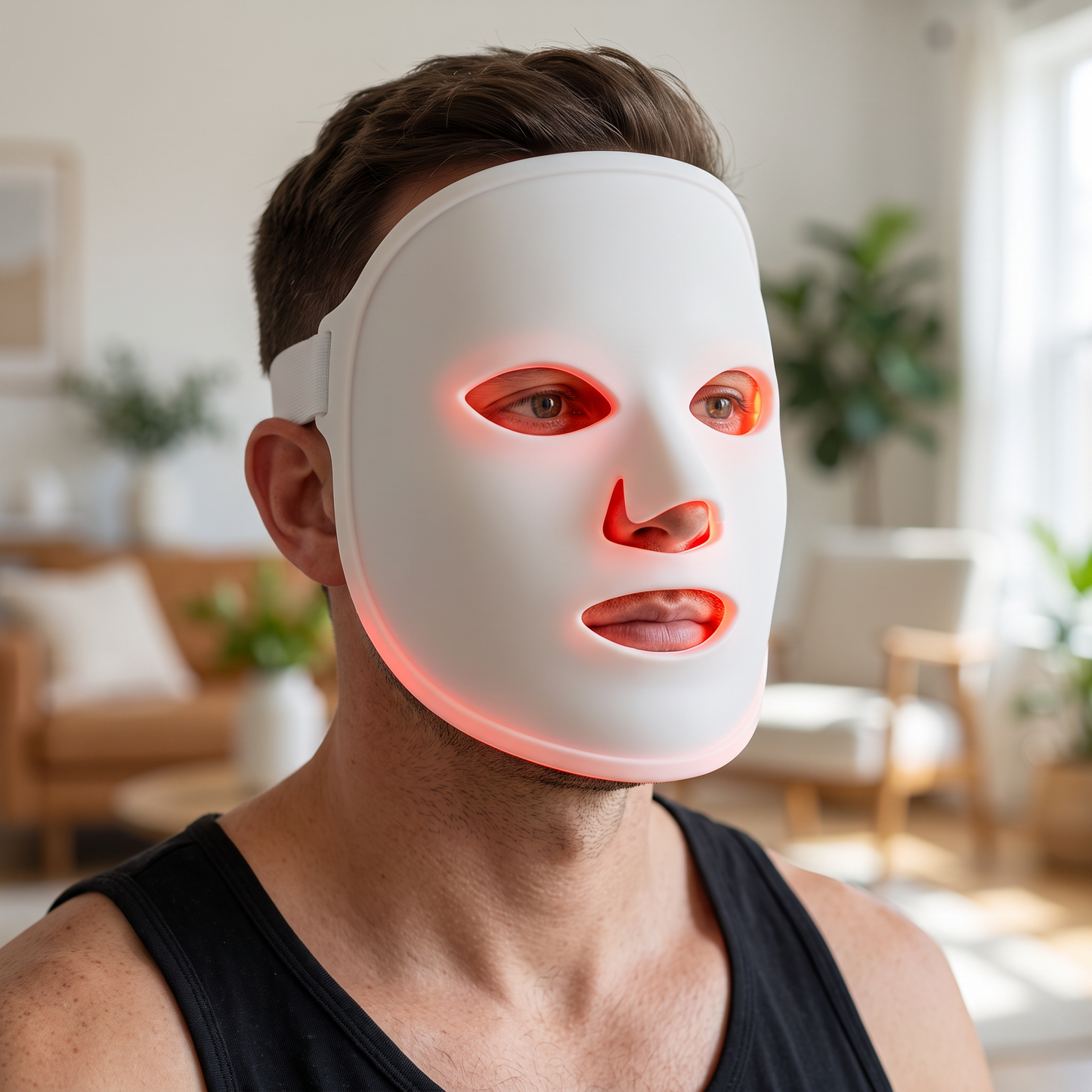 Man wearing the Lumia mask